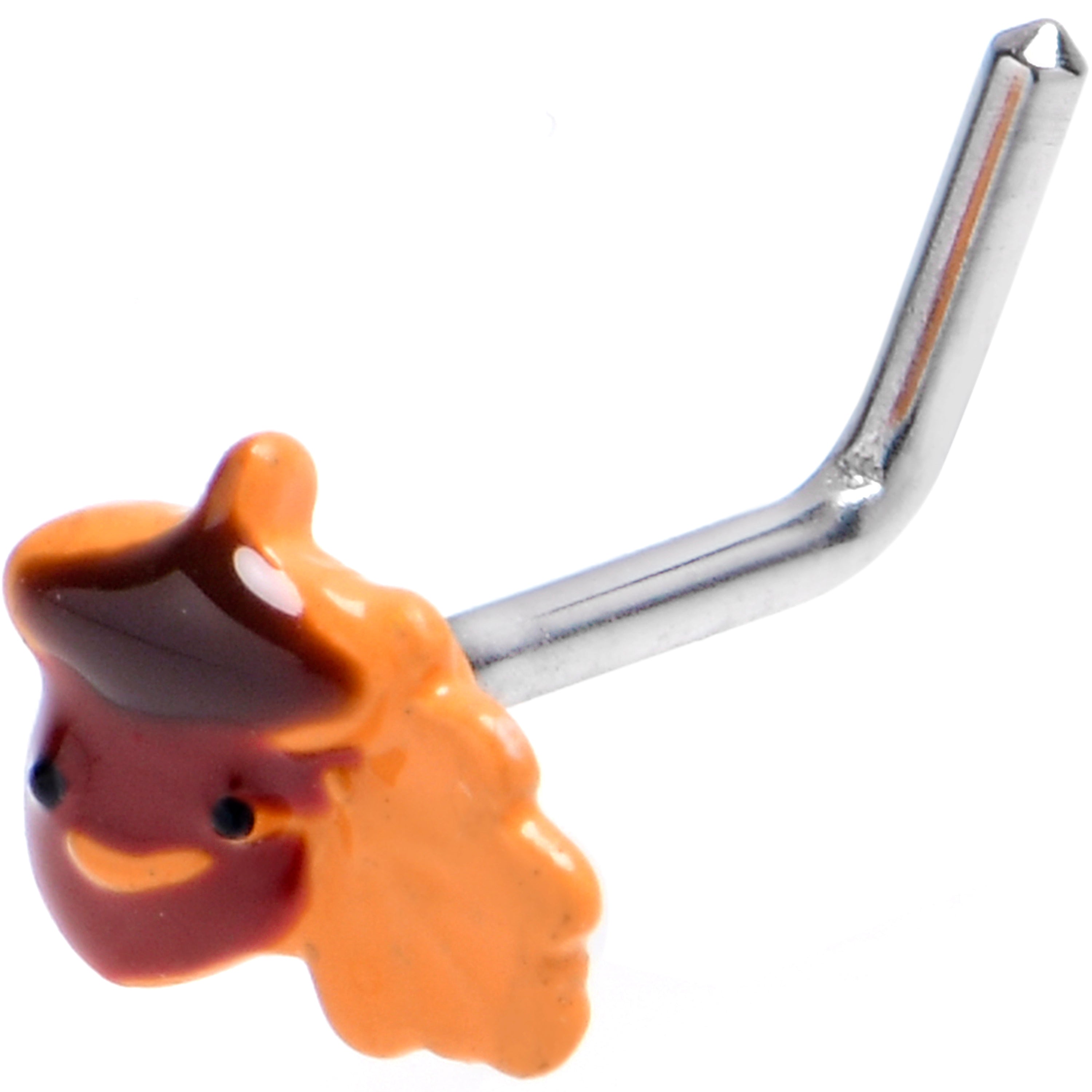 BodyCandy 20G 7mm Acorn Oak Leaf L Shape Nose Ring — main product shot