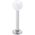 BodyCandy 16 Gauge 3/8 Clear Shimmer Glitter Labret Monroe Tragus — main product shot