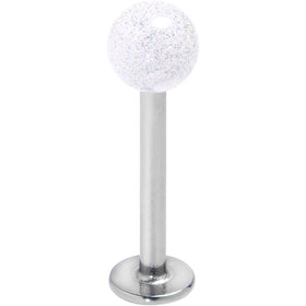 16 Gauge 3/8 Clear Shimmer Glitter Labret Monroe Tragus