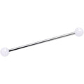 BodyCandy 14G Shimmer White Ends Industrial Barbell 38mm — main product shot