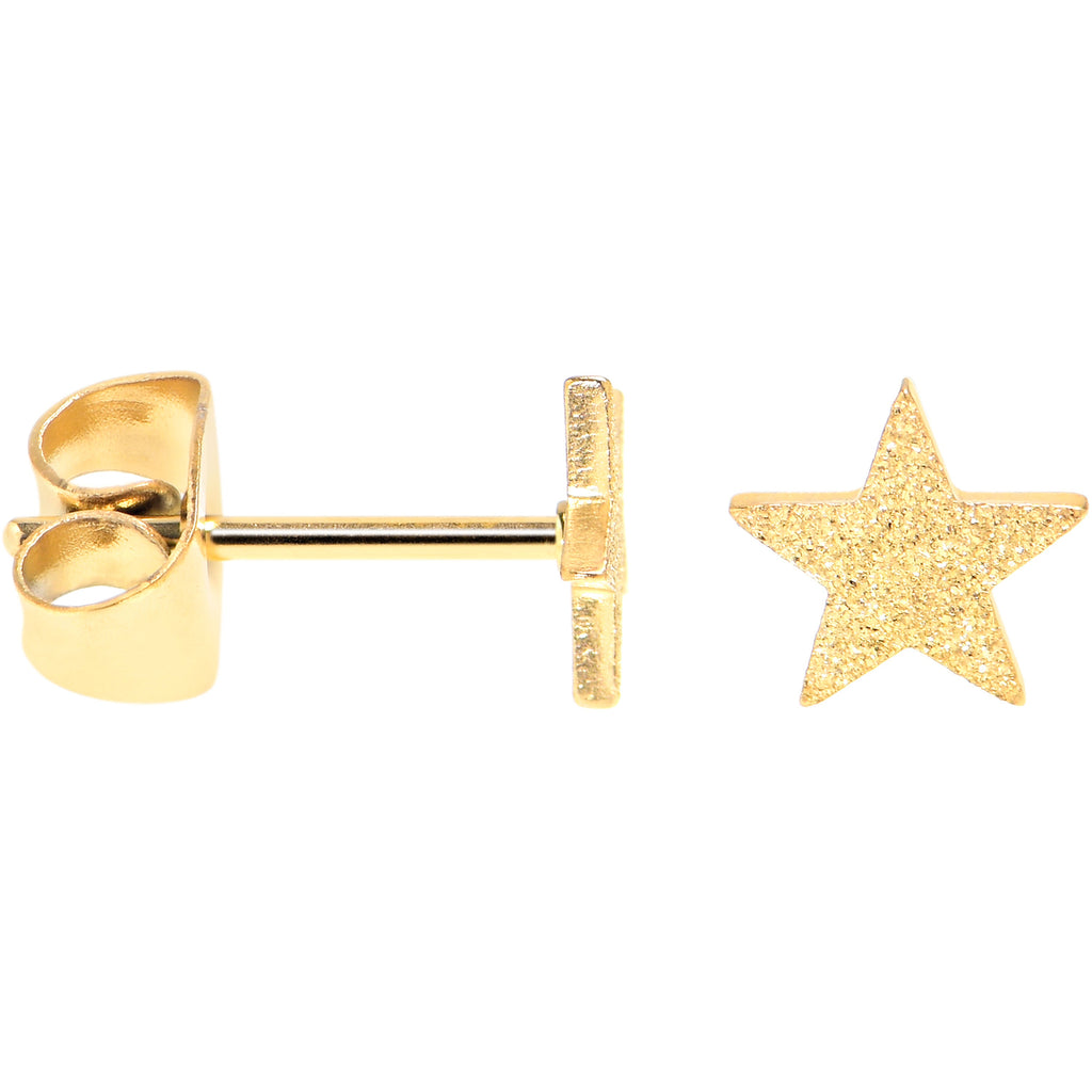 BodyCandy 4mm-8mm Stars Stud Gold Tone 316L Stainless Steel Earrings 6 Pack — lifestyle context