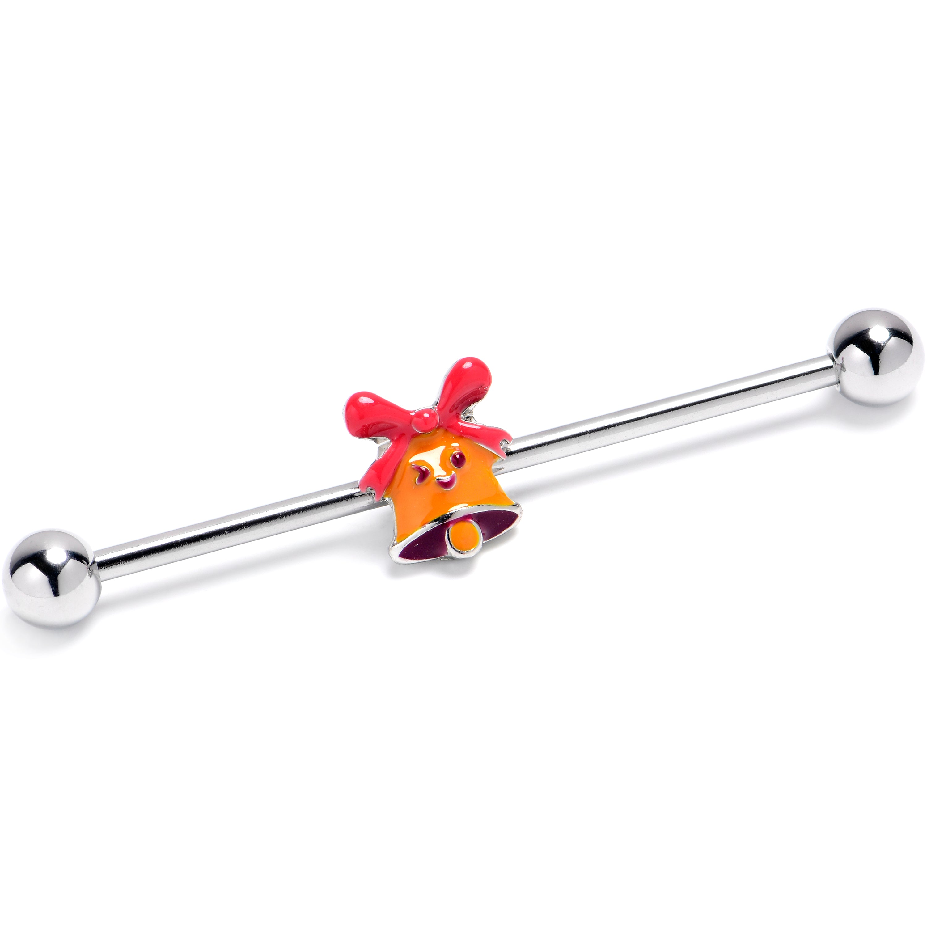 BodyCandy 14G Holiday Bell Bling Industrial Barbell 38mm — main product shot