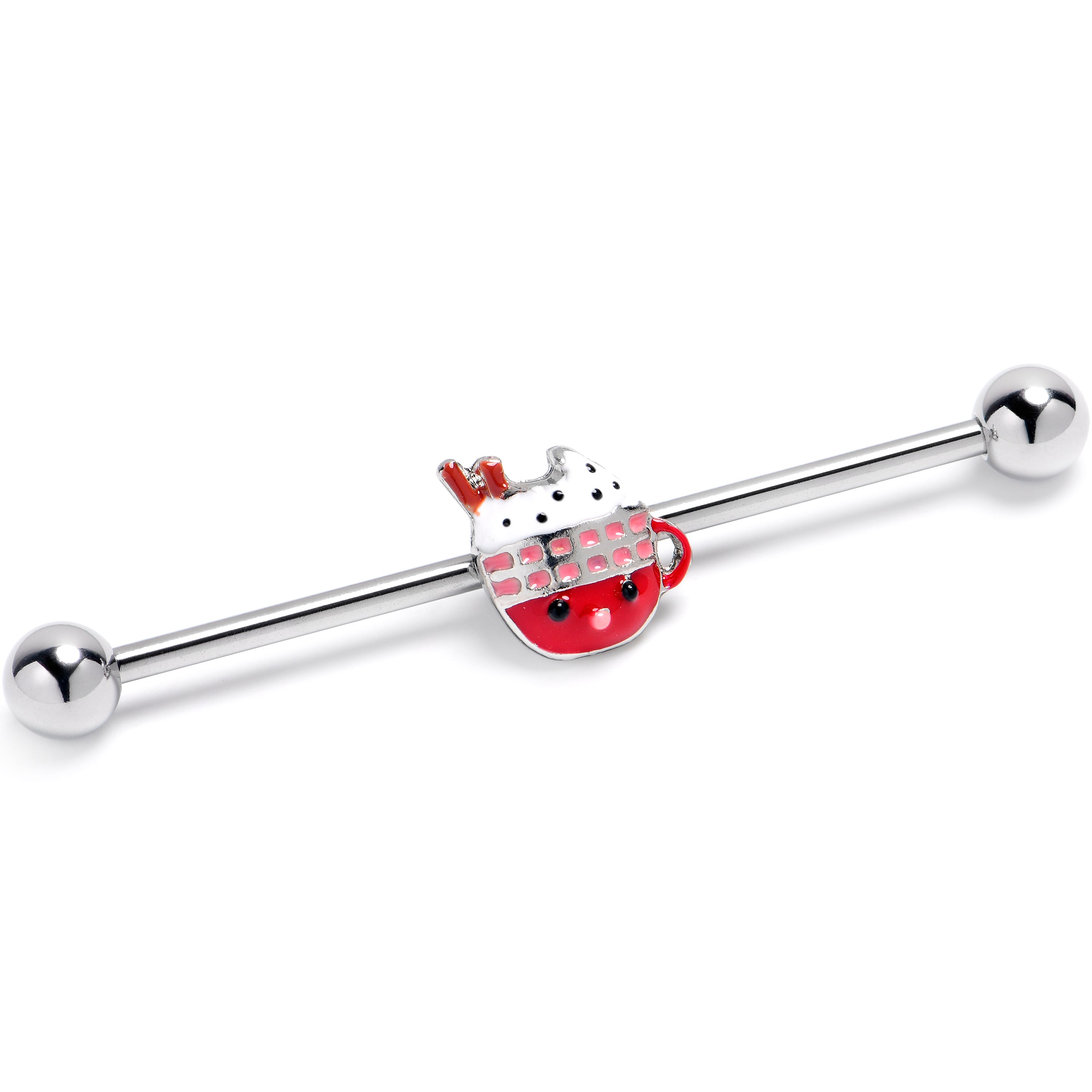 BodyCandy 14G Festive Holiday Cocoa Industrial Barbell 38mm — main product shot