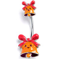 BodyCandy Holiday Bell Bling Double Mount Belly Ring — main product shot