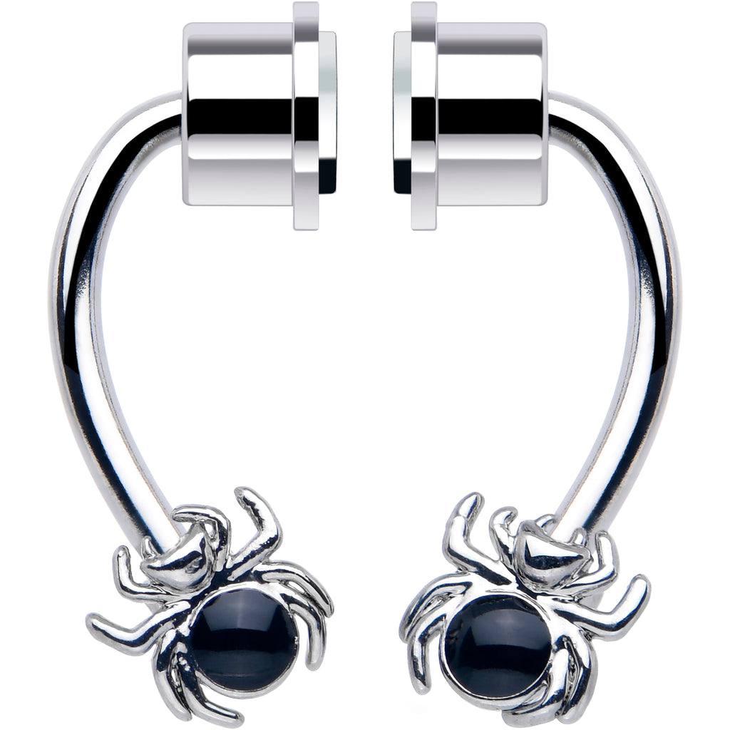 BodyCandy Spider Magnetic Septum Ring Horseshoe Non-Pierced Fake Nose Ring — detail close-up