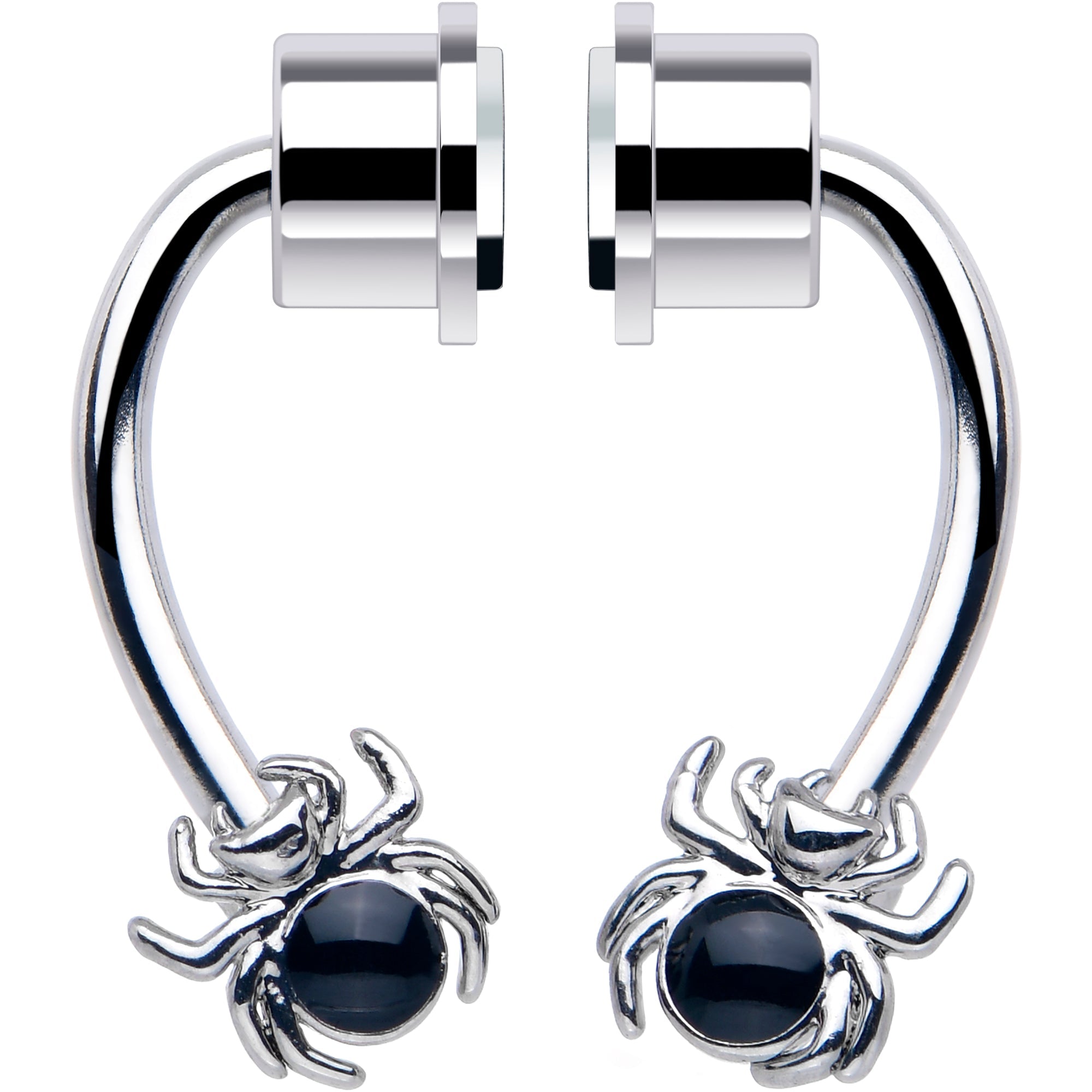 BodyCandy Spider Magnetic Septum Ring Horseshoe Non-Pierced Fake Nose Ring — detail close-up