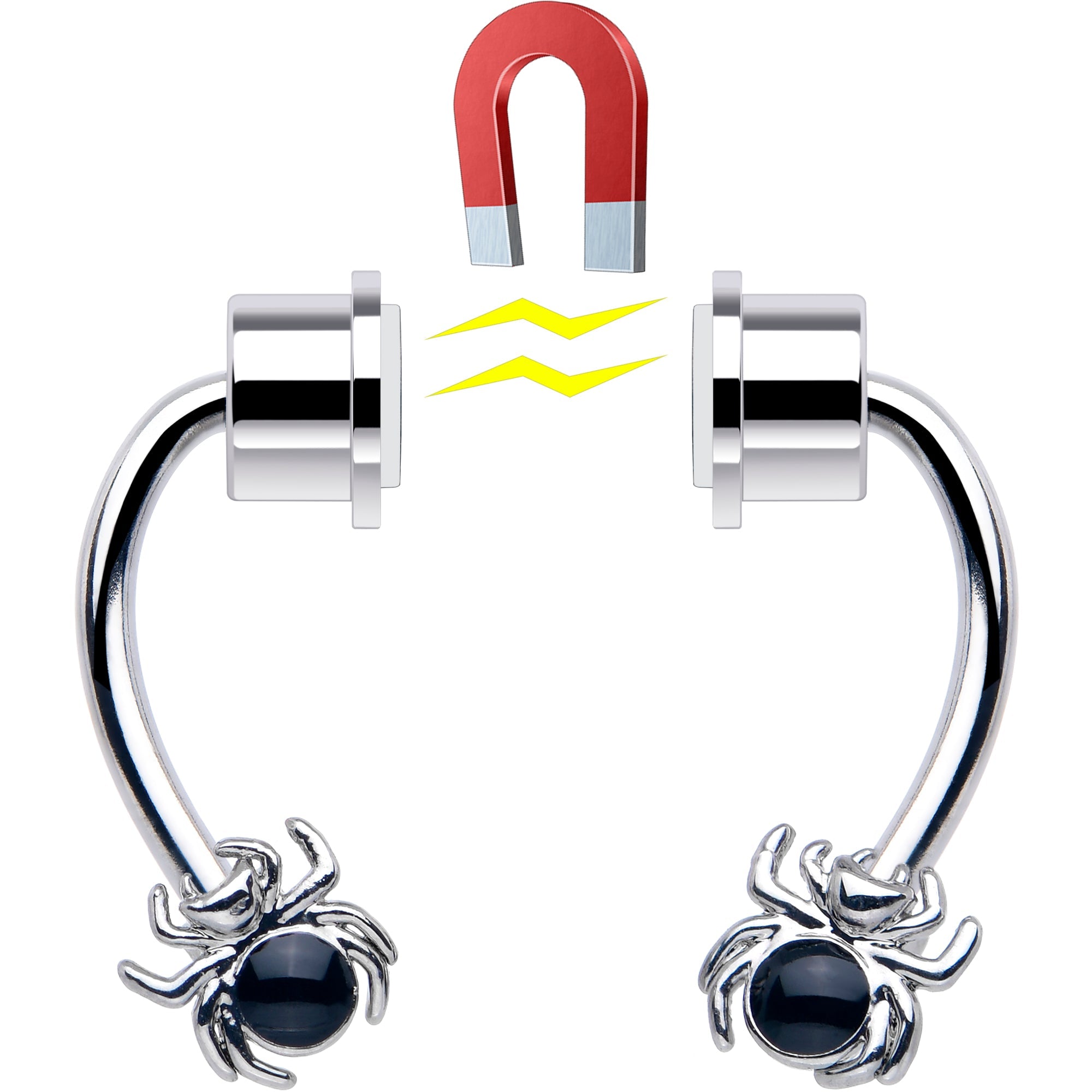 BodyCandy Spider Magnetic Septum Ring Horseshoe Non-Pierced Fake Nose Ring — lifestyle context