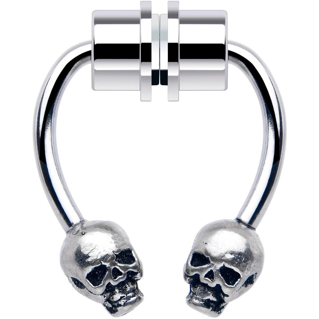 BodyCandy Skull Magnetic Septum Ring Horseshoe Non-Pierced Fake Nose Ring — main product shot
