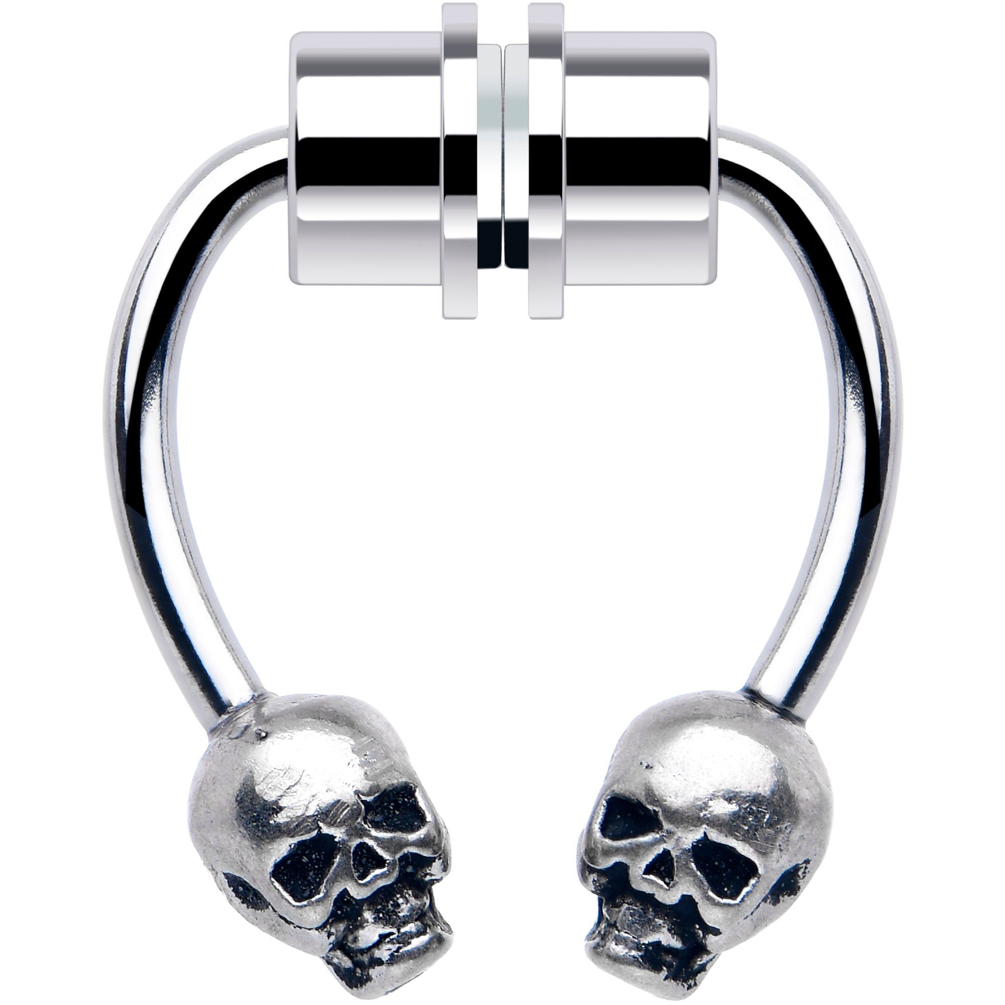 BodyCandy Skull Magnetic Septum Ring Horseshoe Non-Pierced Fake Nose Ring — main product shot