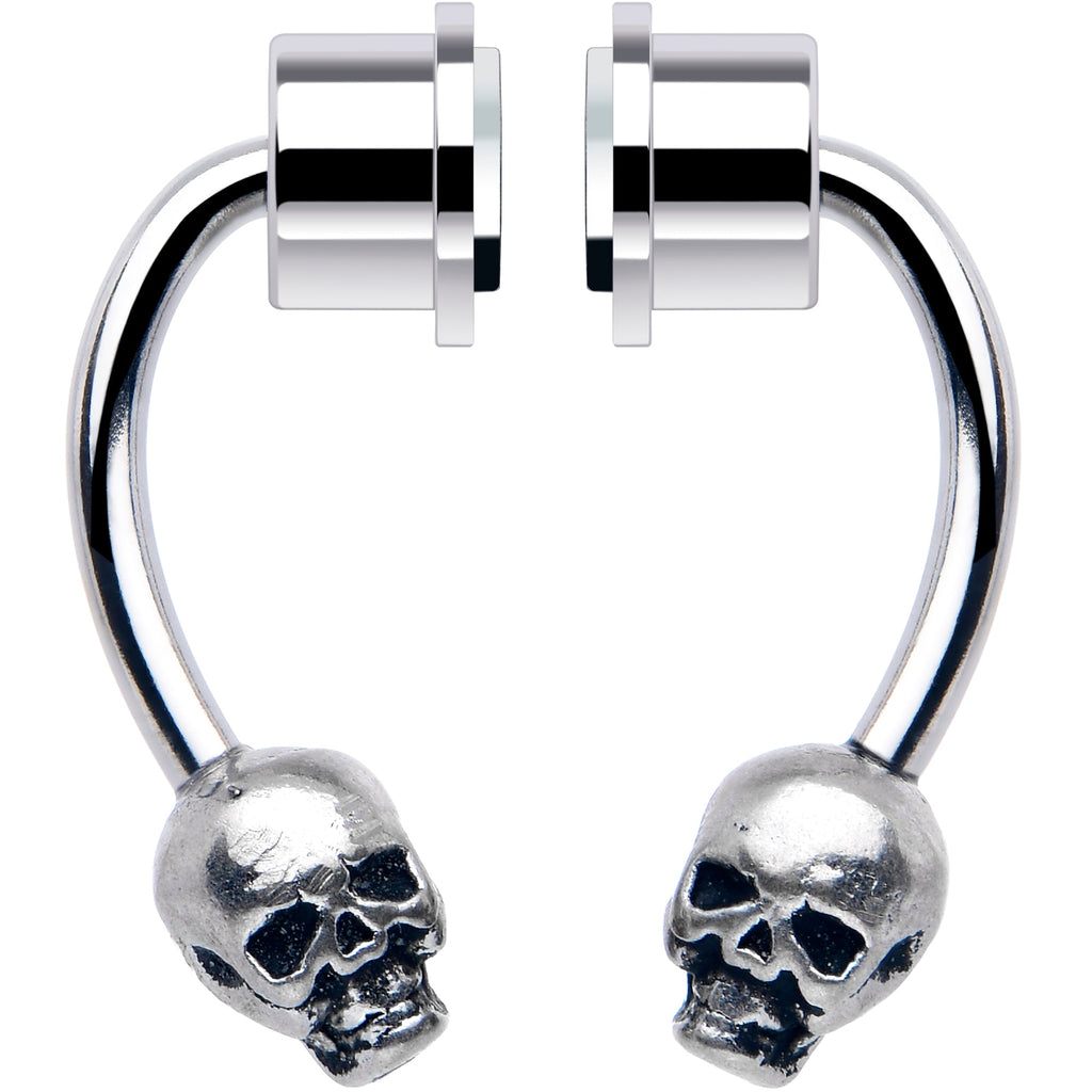 BodyCandy Skull Magnetic Septum Ring Horseshoe Non-Pierced Fake Nose Ring — detail close-up