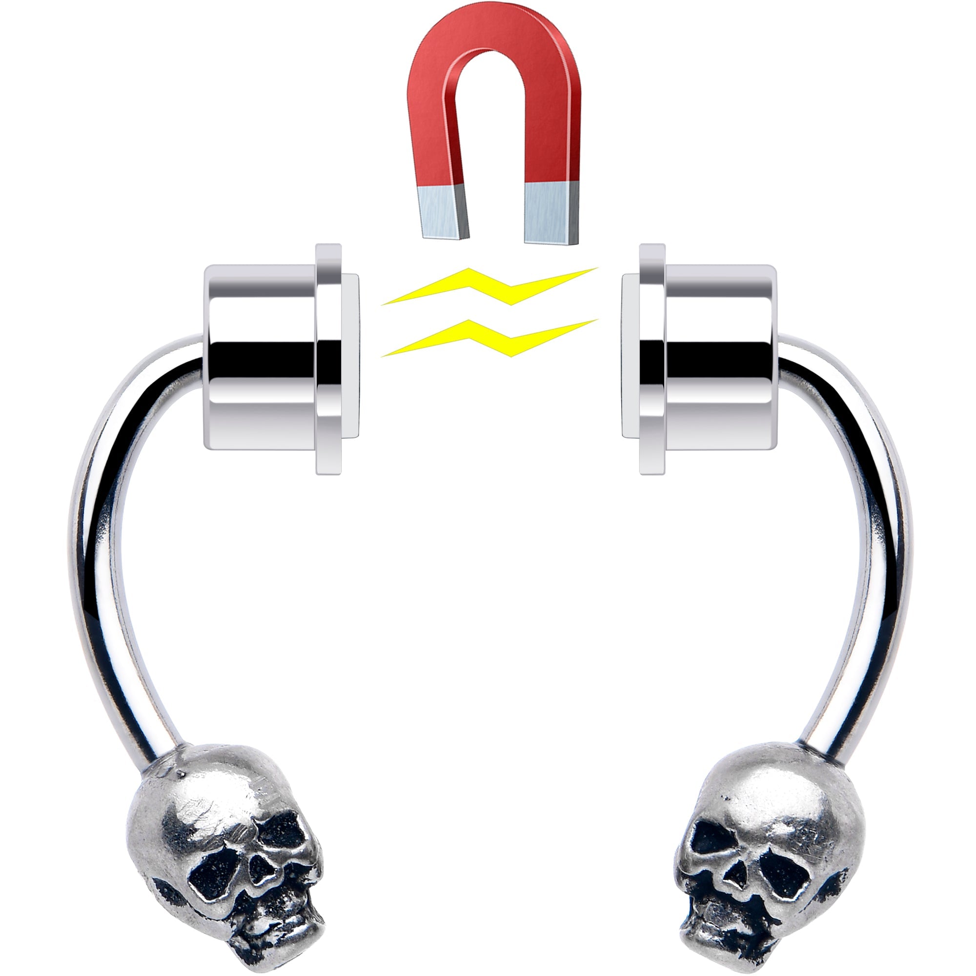 BodyCandy Skull Magnetic Septum Ring Horseshoe Non-Pierced Fake Nose Ring — lifestyle context