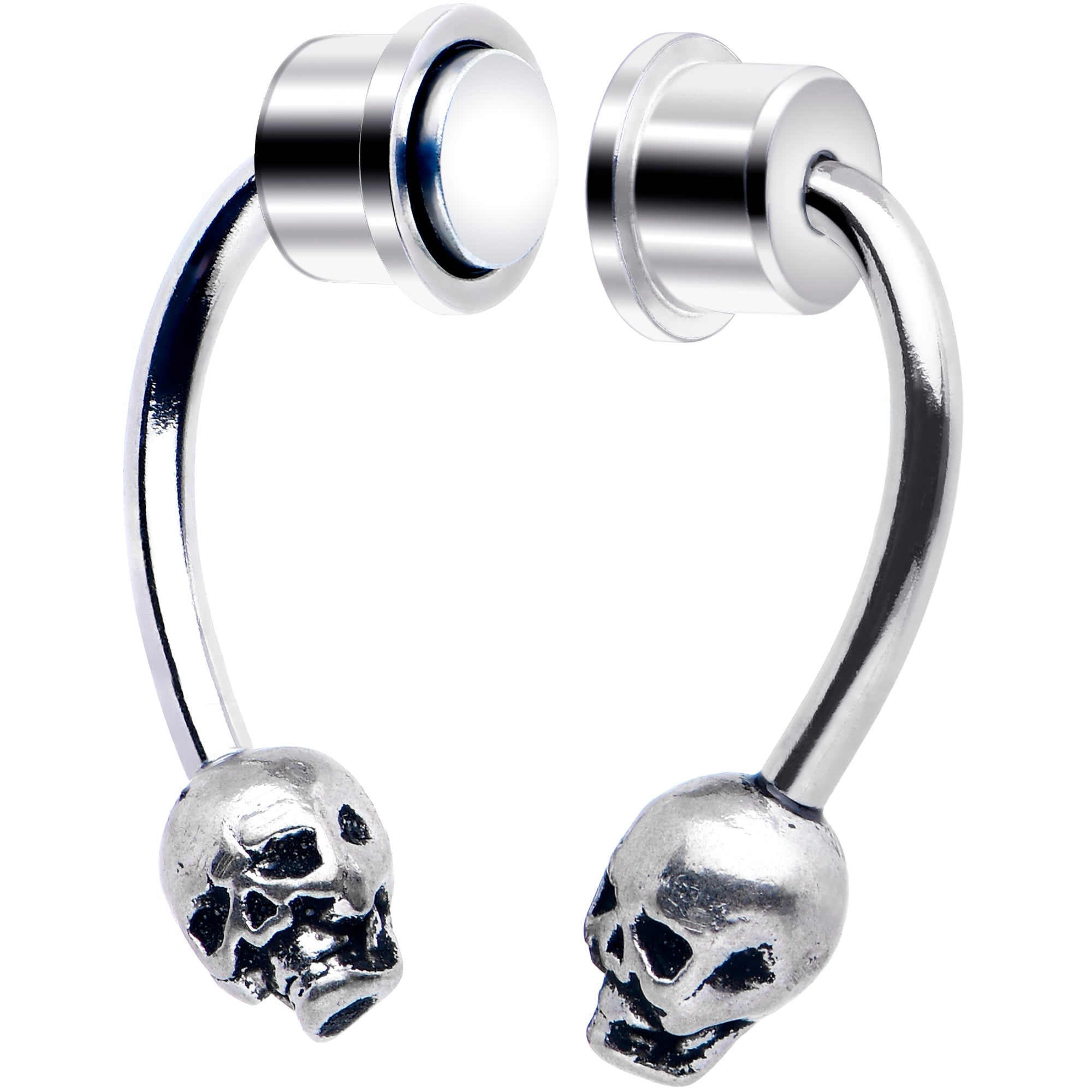 BodyCandy Skull Magnetic Septum Ring Horseshoe Non-Pierced Fake Nose Ring — side view