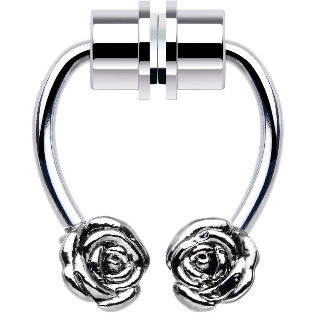 BodyCandy Rose Magnetic Septum Ring Horseshoe Non-Pierced Fake Nose Ring — main product shot