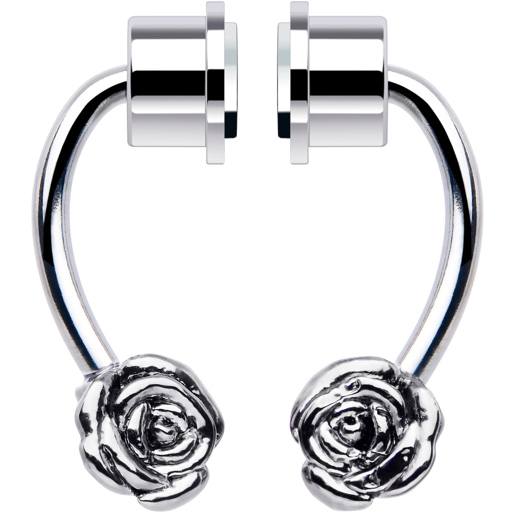 BodyCandy Rose Magnetic Septum Ring Horseshoe Non-Pierced Fake Nose Ring — detail close-up