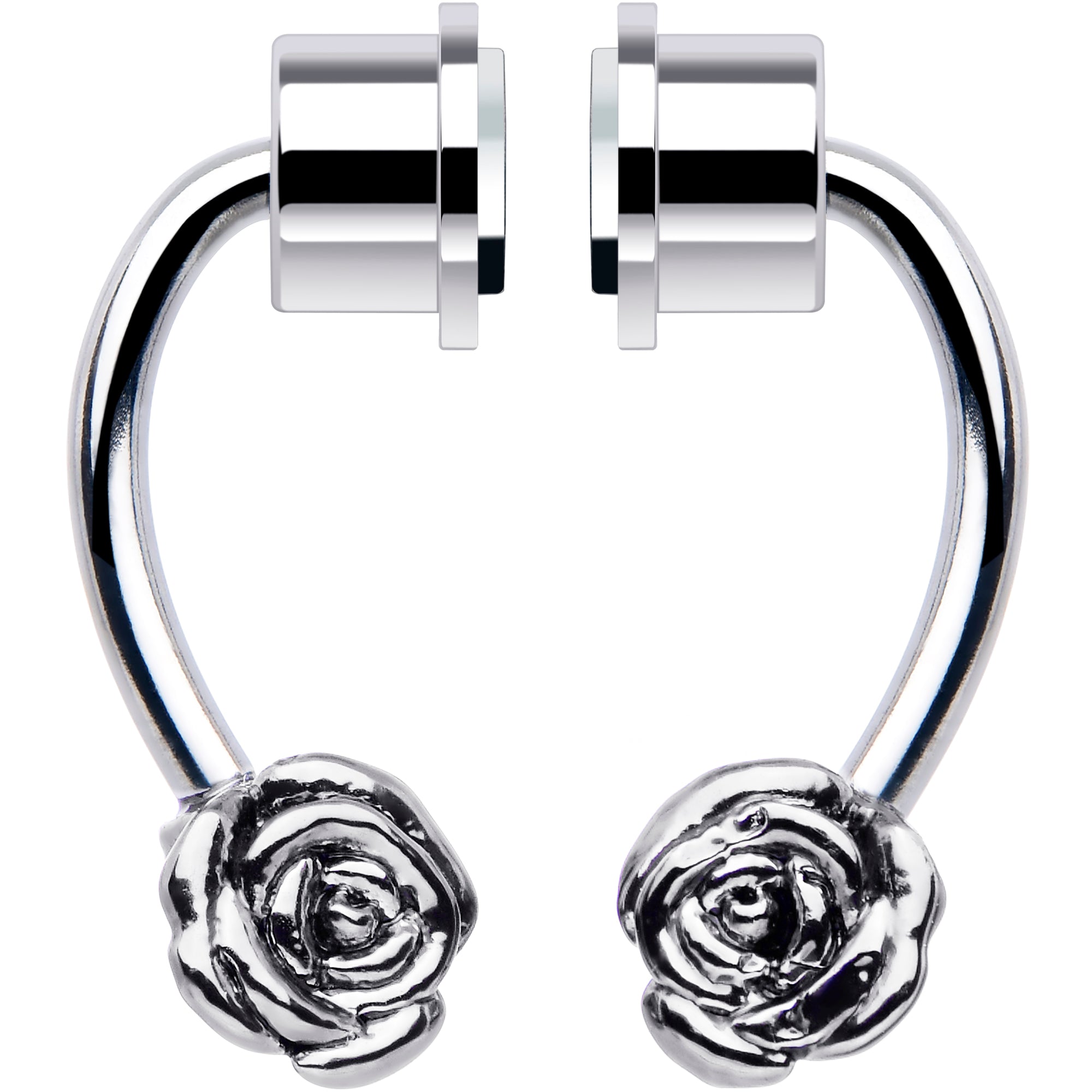 BodyCandy Rose Magnetic Septum Ring Horseshoe Non-Pierced Fake Nose Ring — detail close-up