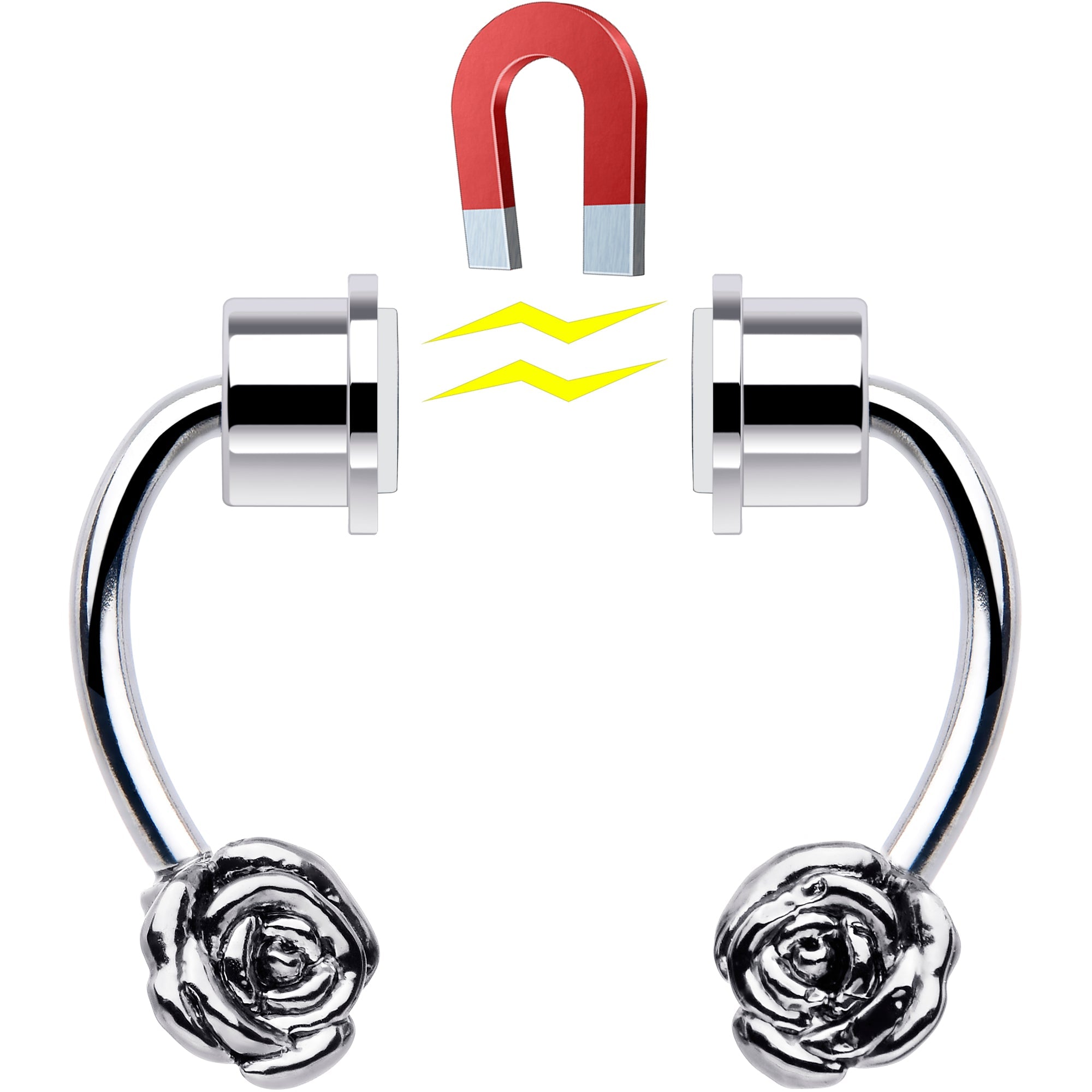 BodyCandy Rose Magnetic Septum Ring Horseshoe Non-Pierced Fake Nose Ring — lifestyle context