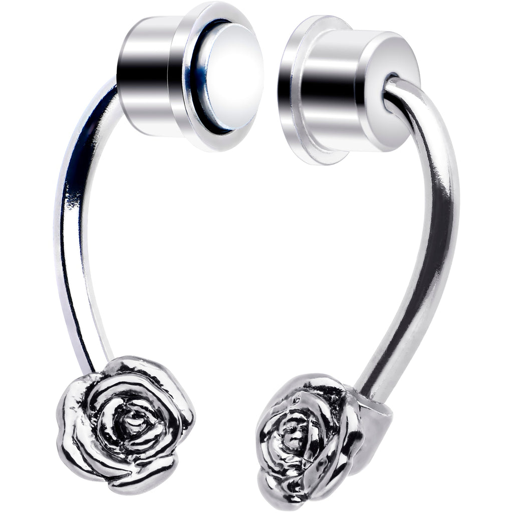 BodyCandy Rose Magnetic Septum Ring Horseshoe Non-Pierced Fake Nose Ring — side view