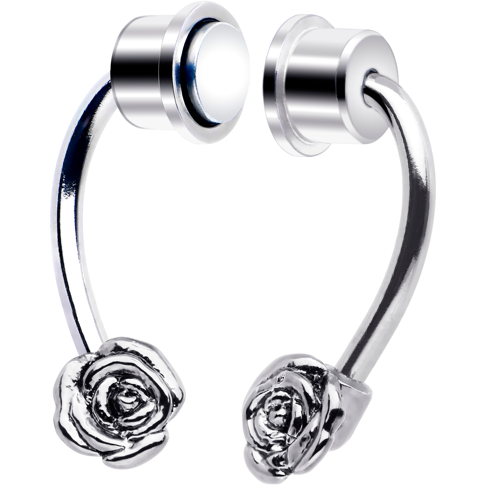 BodyCandy Rose Magnetic Septum Ring Horseshoe Non-Pierced Fake Nose Ring — side view