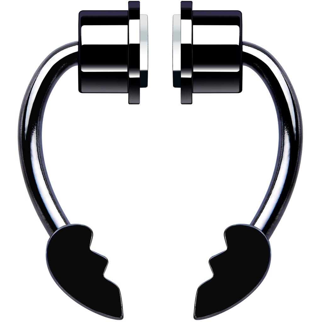 BodyCandy Broken Heart Magnetic Septum Ring Horseshoe Non-Pierced Fake Nose Ring — detail close-up