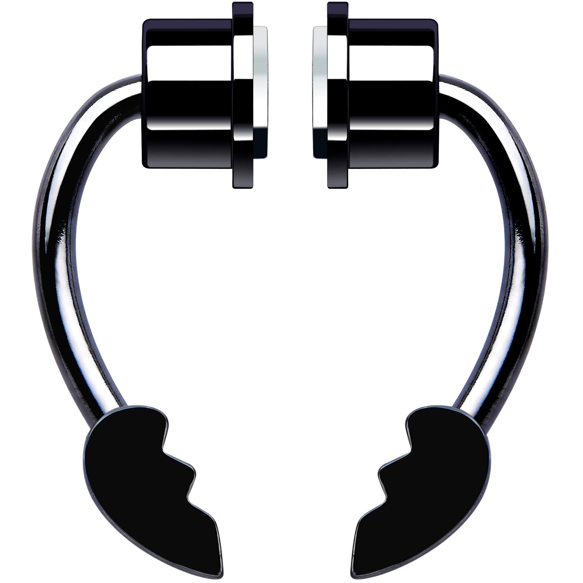 BodyCandy Broken Heart Magnetic Septum Ring Horseshoe Non-Pierced Fake Nose Ring — detail close-up
