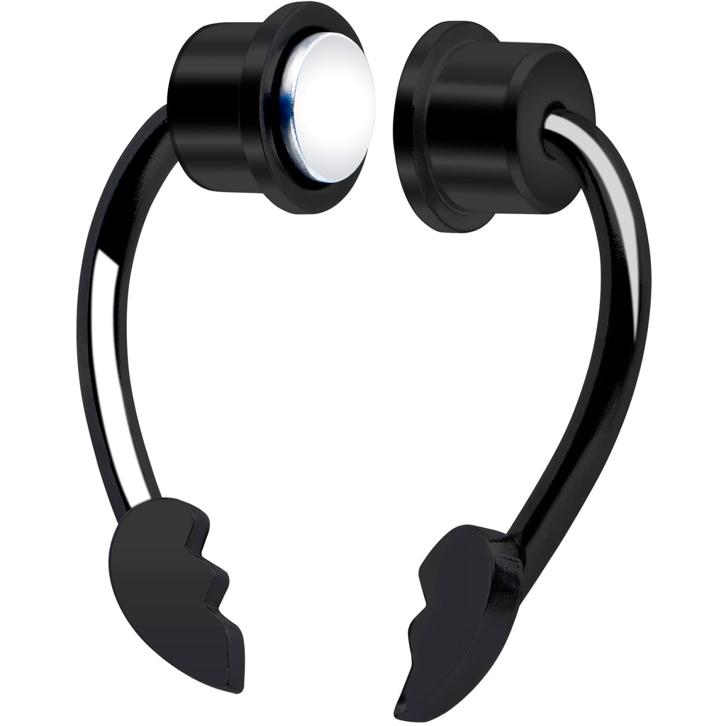 BodyCandy Broken Heart Magnetic Septum Ring Horseshoe Non-Pierced Fake Nose Ring — side view