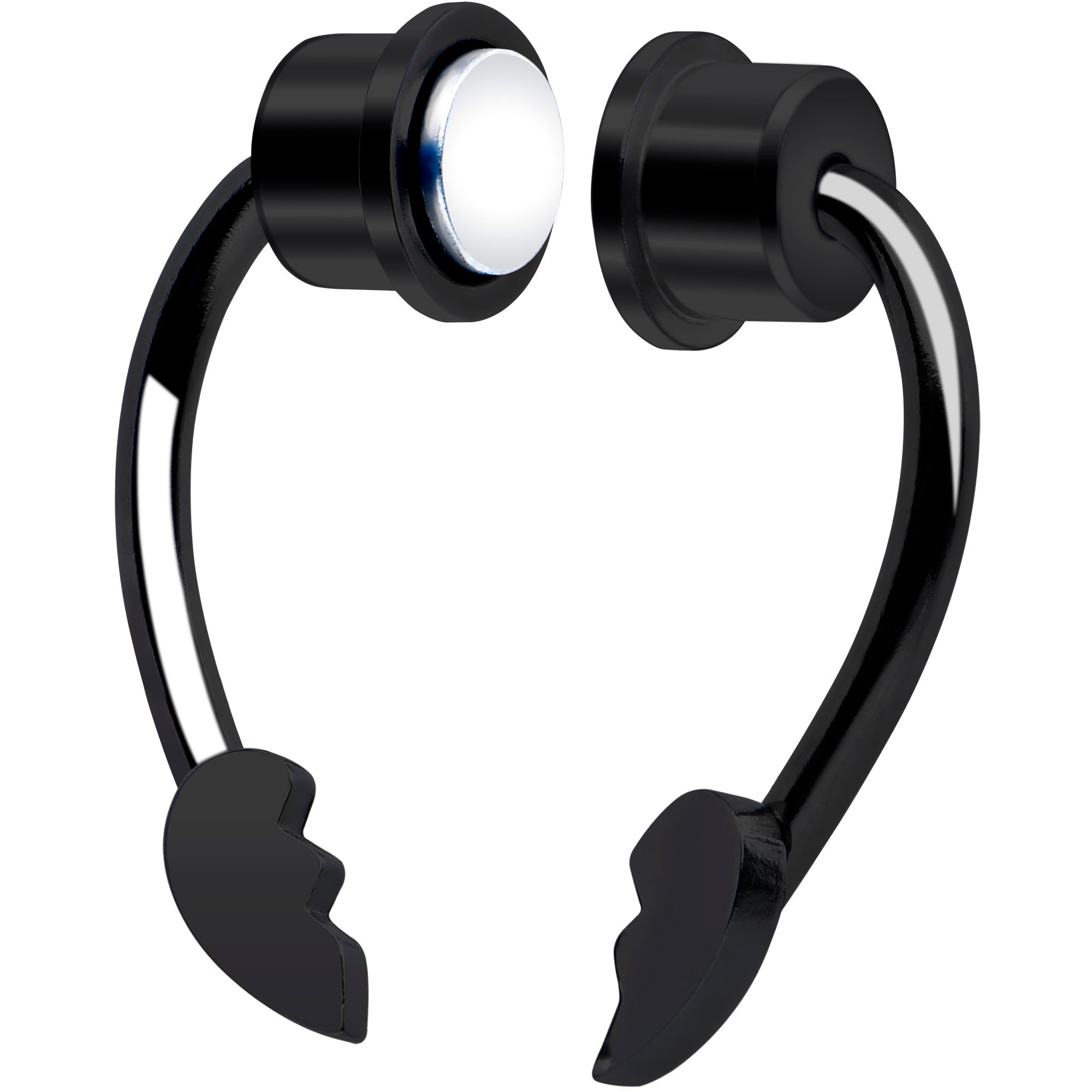 BodyCandy Broken Heart Magnetic Septum Ring Horseshoe Non-Pierced Fake Nose Ring — side view