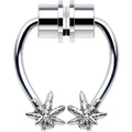 BodyCandy Pot Leaf Magnetic Septum Ring Horseshoe Non-Pierced Fake Nose Ring — main product shot