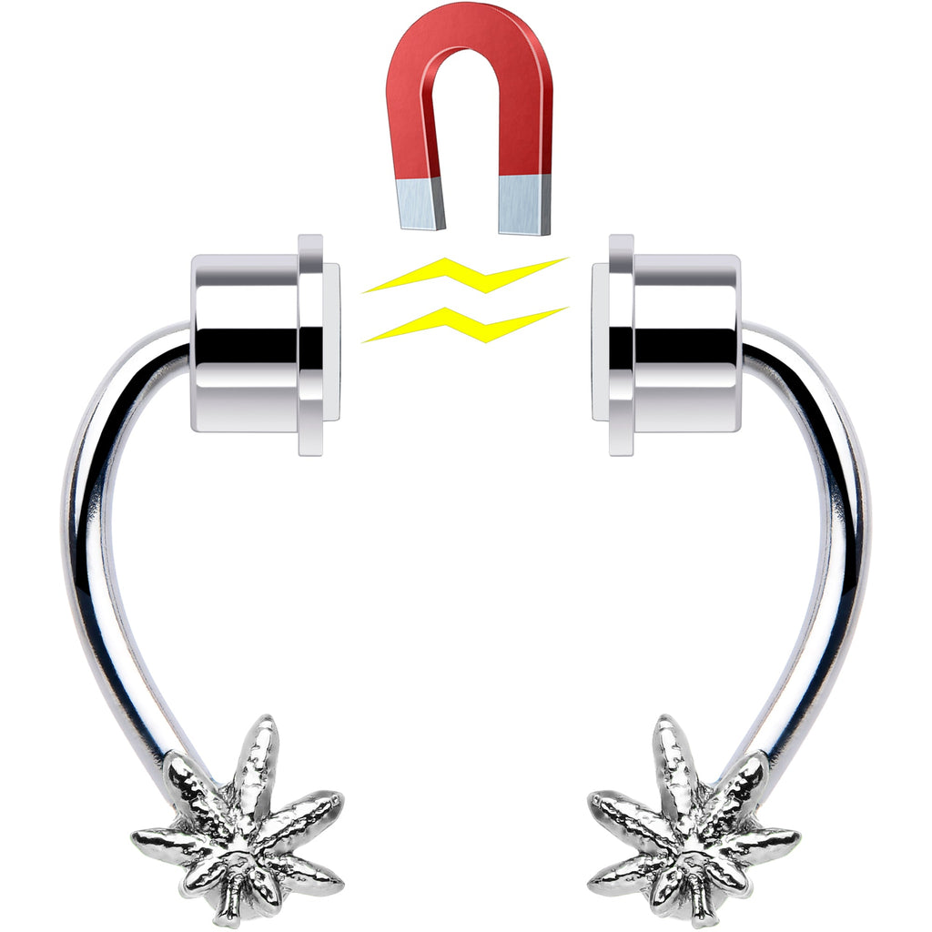 BodyCandy Pot Leaf Magnetic Septum Ring Horseshoe Non-Pierced Fake Nose Ring — lifestyle context