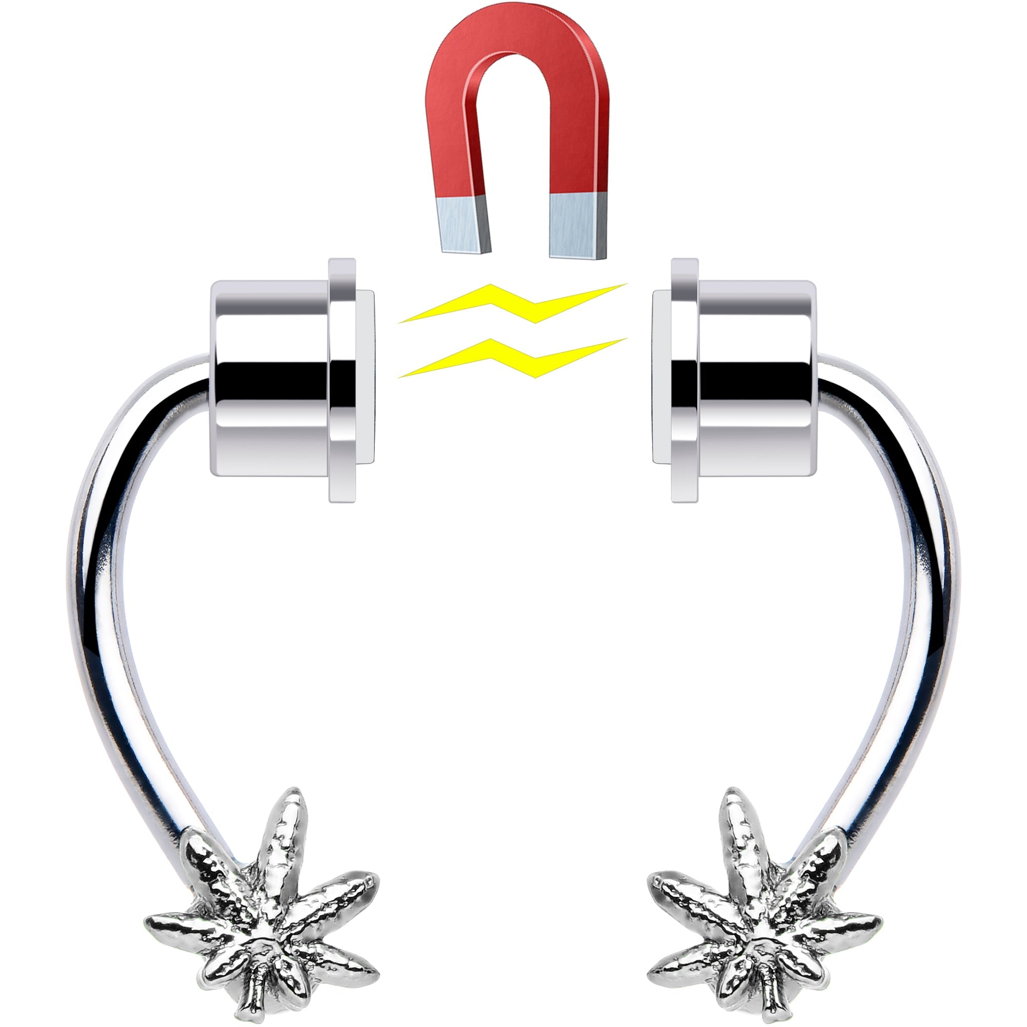 BodyCandy Pot Leaf Magnetic Septum Ring Horseshoe Non-Pierced Fake Nose Ring — lifestyle context