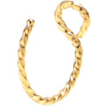BodyCandy Gold Tone Twisted Stainless Steel Clip on Hoop Fake Nose Ring — main product shot