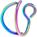 BodyCandy Rainbow Stainless Steel Clip on Double Hoop Fake Nose Ring — main product shot