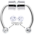 BodyCandy Black Mist Gem Magnetic Septum Ring Horseshoe Non-Pierced Fake Nose Ring — main product shot