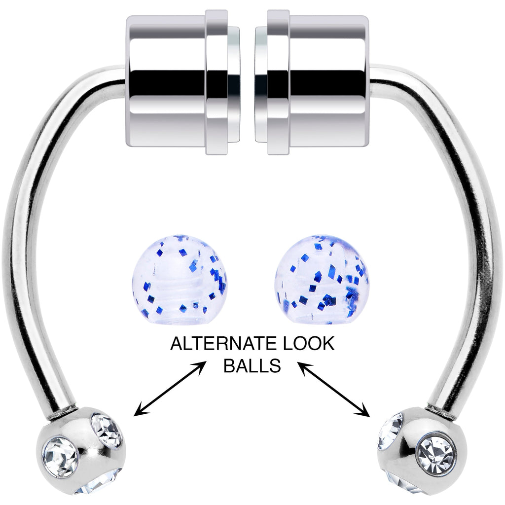 BodyCandy Blue Gem Magnetic Septum Ring Horseshoe Non-Pierced Fake Nose Ring — main product shot