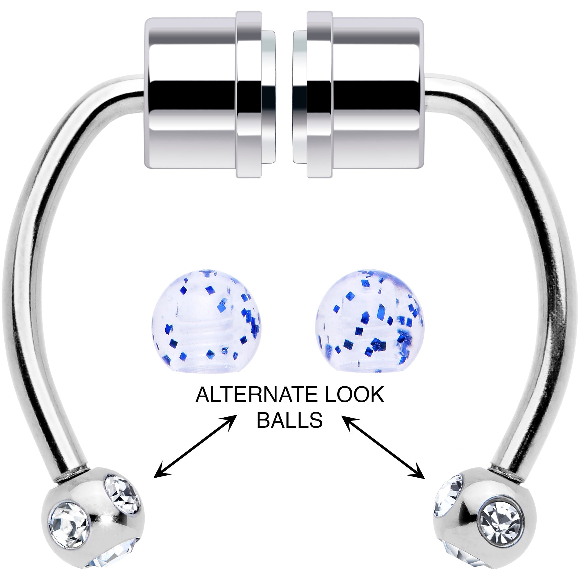 BodyCandy Blue Gem Magnetic Septum Ring Horseshoe Non-Pierced Fake Nose Ring — main product shot