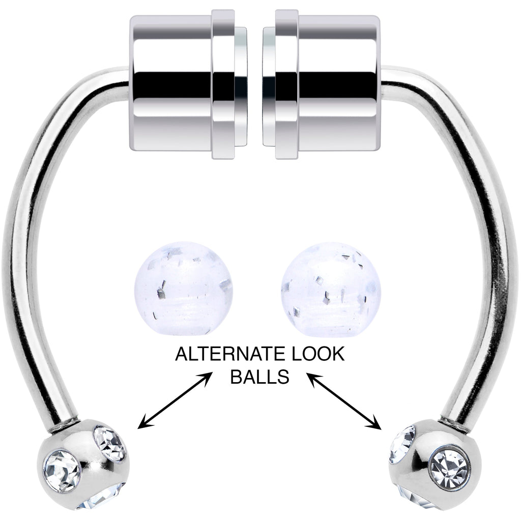 BodyCandy Clear Gem Magnetic Septum Ring Horseshoe Non-Pierced Fake Nose Ring — main product shot