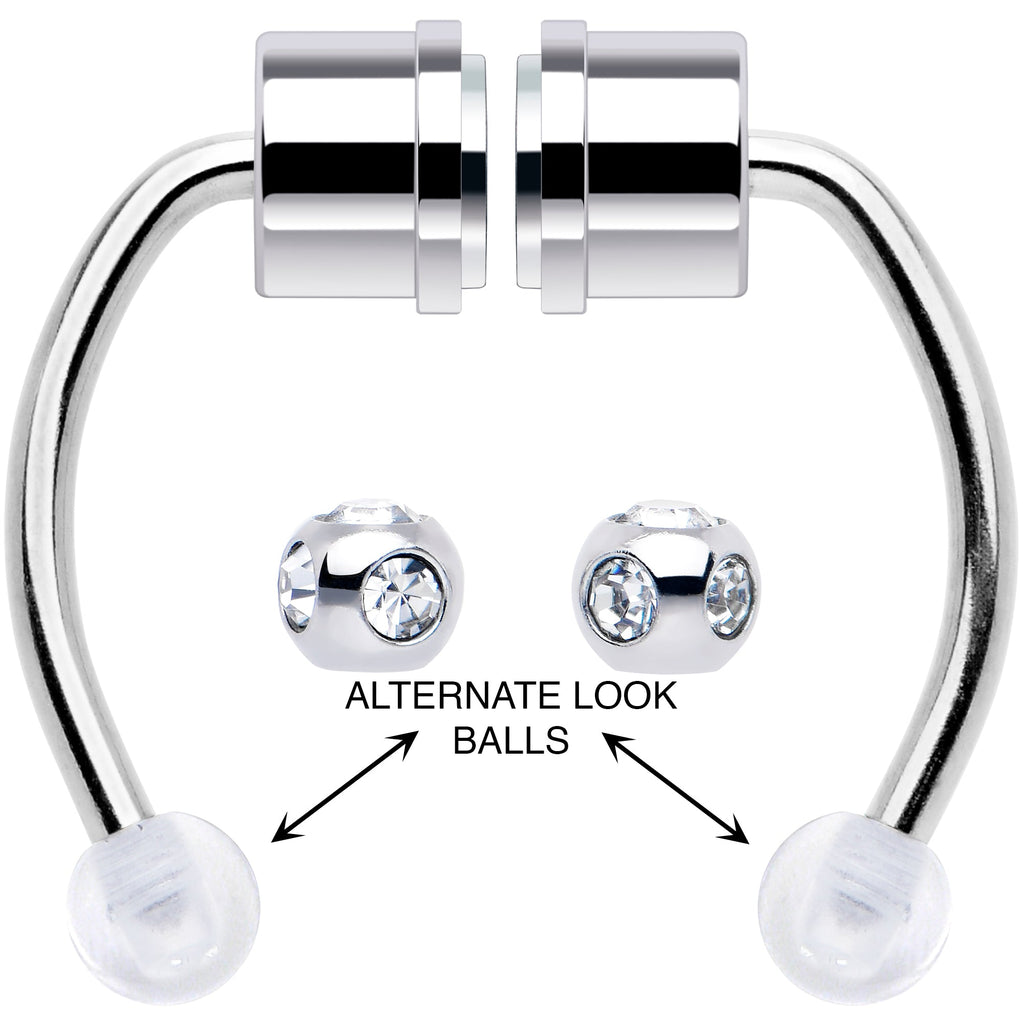 BodyCandy Clear Gem Magnetic Septum Ring Horseshoe Non-Pierced Fake Nose Ring — detail close-up