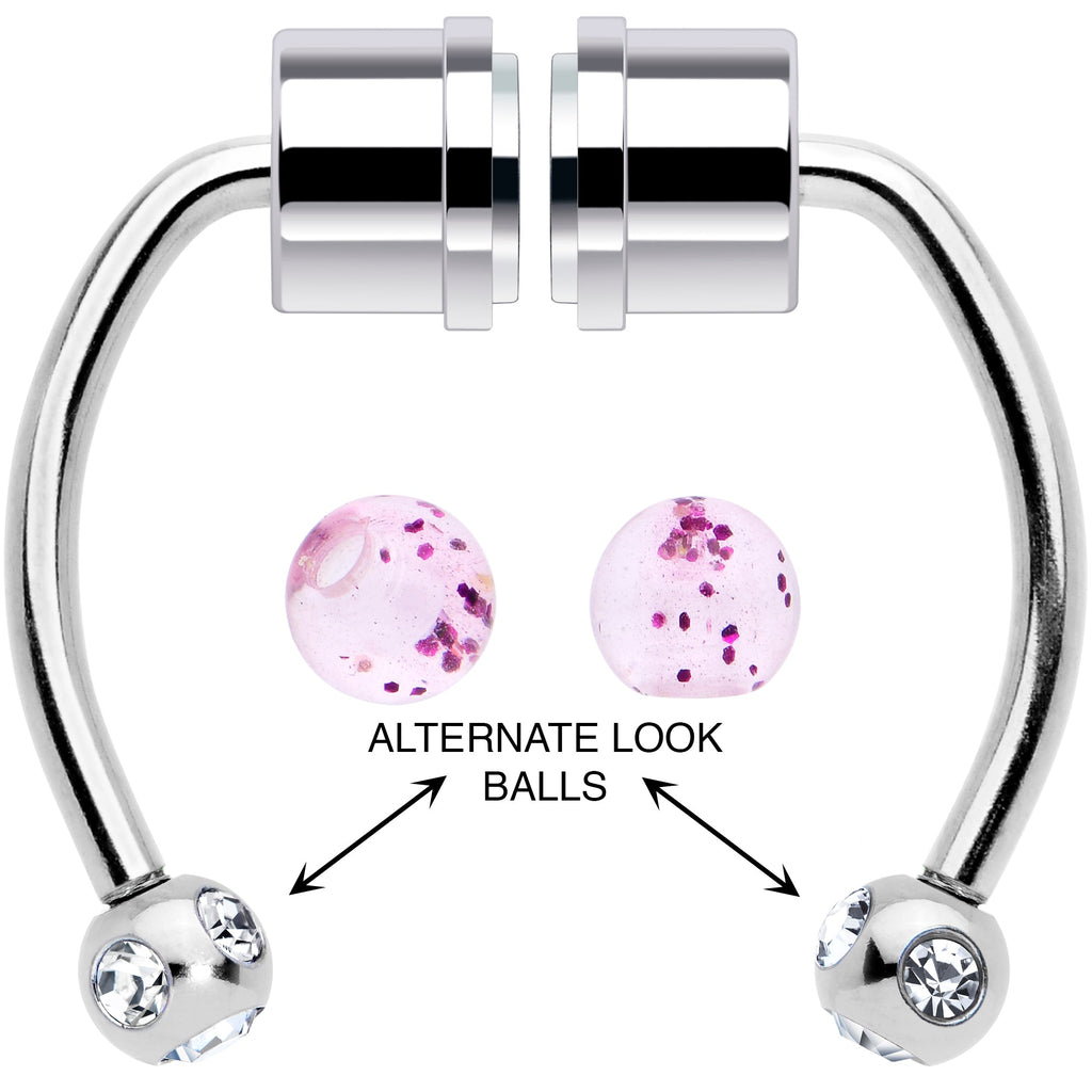 BodyCandy Pink Gem Magnetic Septum Ring Horseshoe Non-Pierced Fake Nose Ring — main product shot