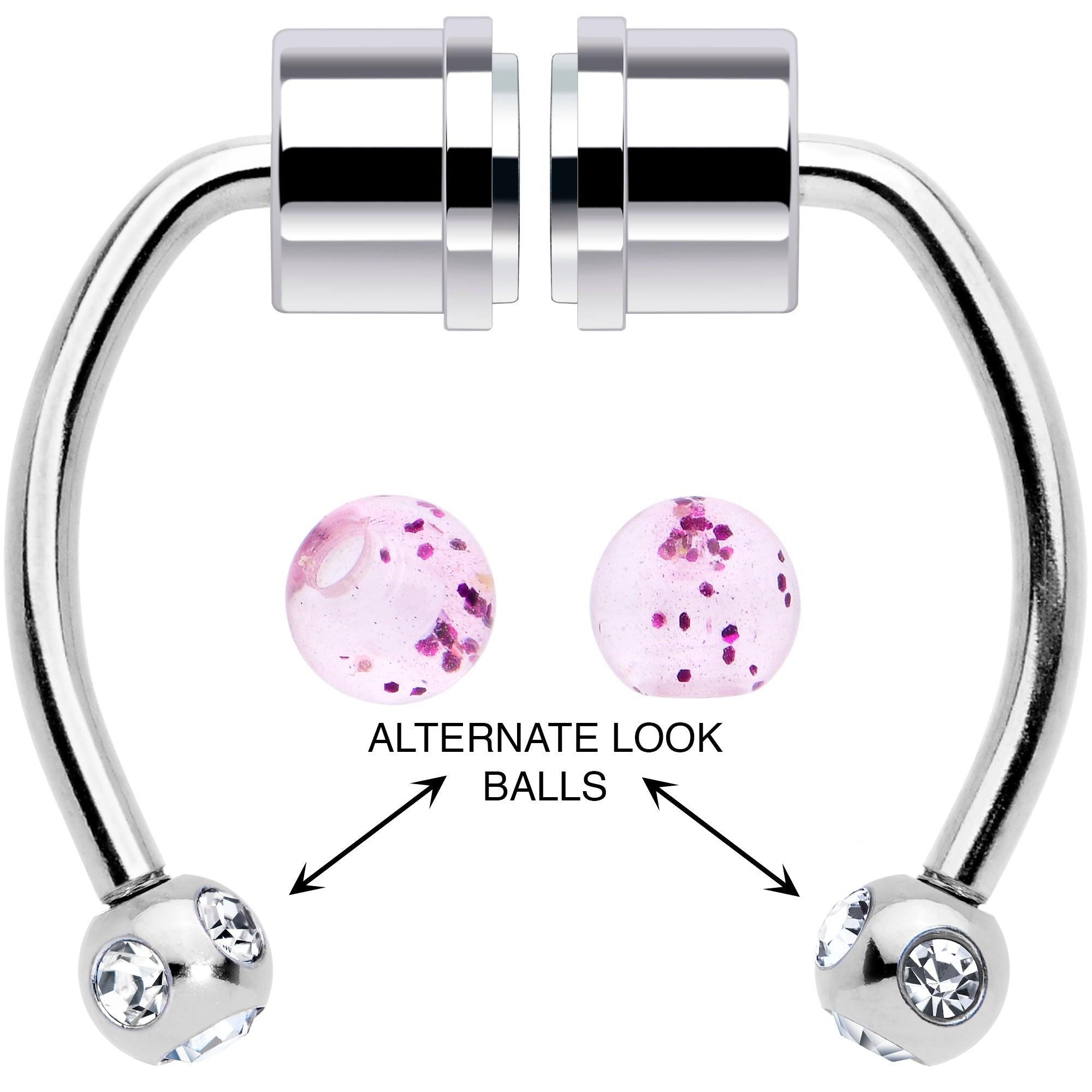 BodyCandy Pink Gem Magnetic Septum Ring Horseshoe Non-Pierced Fake Nose Ring — main product shot