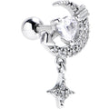 BodyCandy 16G 1/4 Clear CZ Gem Moon Lover Cartilage Tragus Earring — main product shot