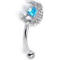 BodyCandy 16G 5/16 Blue Clear CZ Gem Moon Lover Curved Eyebrow Ring — main product shot