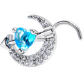 BodyCandy 20G 7mm Blue Clear CZ Gem Moon Lover Left Side Nose Screw — main product shot