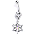 BodyCandy Aurora Clear Gem Style Super Star Dangle Belly Ring — main product shot