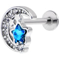 BodyCandy 16G 5/16 Blue Clear CZ Gem Starry Night Sky Labret Monroe Tragus — main product shot