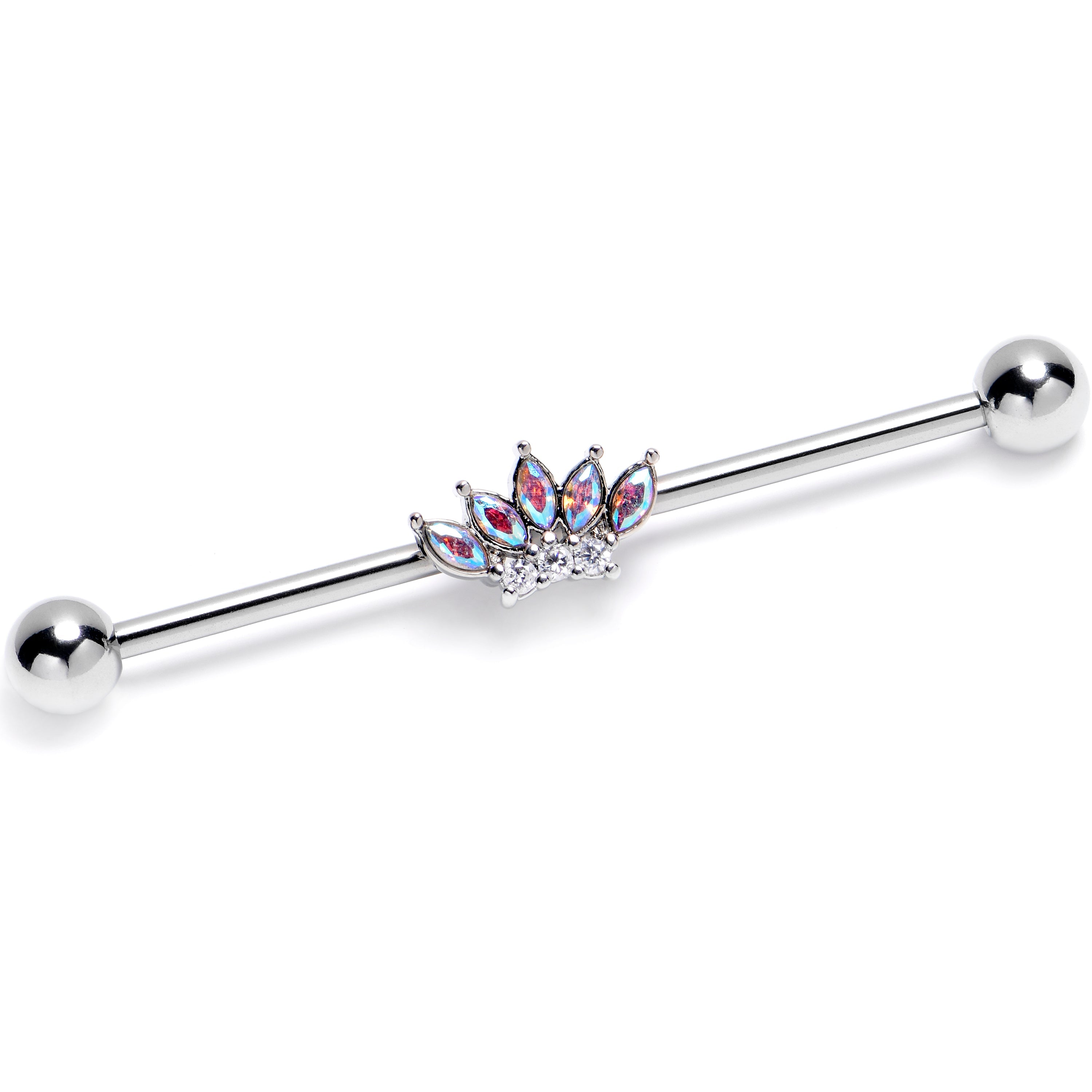 BodyCandy 14G Aurora Gem Fashion Fan Industrial Barbell 38mm — main product shot
