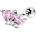 BodyCandy 16G 1/4 Pink Gem Fashion Fan Cartilage Tragus Earring — main product shot