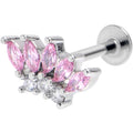 BodyCandy 16G 5/16 Pink Gem Fashion Fan Labret Monroe Tragus — main product shot