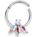 BodyCandy 16G 3/8 Aurora Gem Fashion Fan Mini Hinged Segment Ring — main product shot