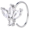 BodyCandy 20G 5/16 Clear Gem Fashion Fan Mini Nose Hoop — main product shot