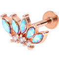 BodyCandy 16G 5/16 Aurora Gem Rose Gold Tone Fashion Fan Labret Monroe Tragus — main product shot