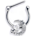 BodyCandy 16G 5/16 Clear CZ Gem Moon Lover Cartilage Clicker — main product shot